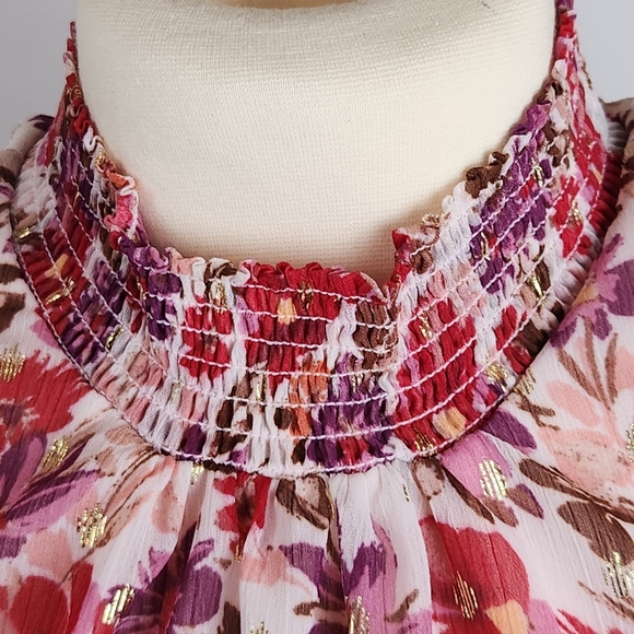 Floral Cottagecore Sundress Romantic Coquette Garden Party Smocked Waist Spring - Picture 7 of 14